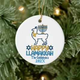 Anpassningsbar Lycklig Llamakkah Lycklig Hanukkah Julgransprydnad Keramik