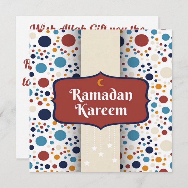 Anpassningsbar Lycklig Ramadan Kareem Crescent Julkort (Fram/baksida)