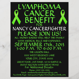 Anpassningsbar Lymphoma Cancer Benefit Flyer