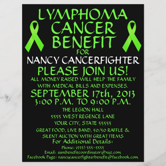 Anpassningsbar Lymphoma Cancer Benefit Flyer (Framsidan)