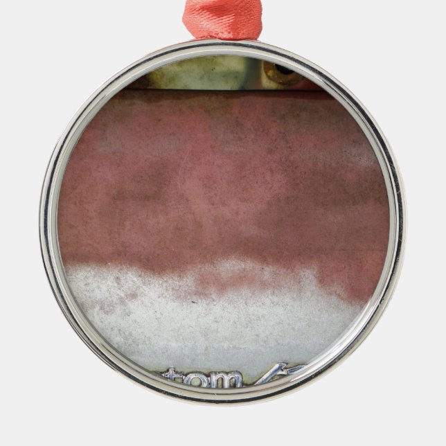 anpassningsbar lyxie rosa och vit julgransprydnad metall (Framsidan)