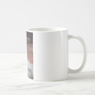 anpassningsbar lyxie rosa och vit kaffemugg