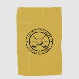 Anpassningsbar M Guld Golf Towel med Klubb Emblem