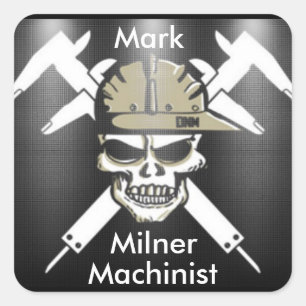 Anpassningsbar Machinist Sticker Fyrkantigt Klistermärke
