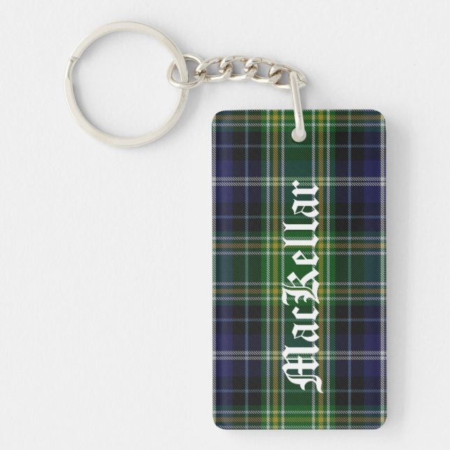 Anpassningsbar MacKellar Tartan Play Nyckelring (Framsidan)