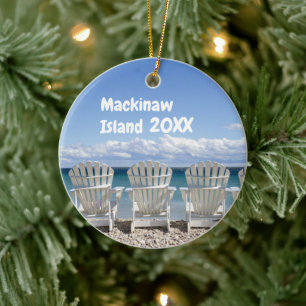 Anpassningsbar Mackinaw Island jul Ceramic Ornamic Julgransprydnad Keramik