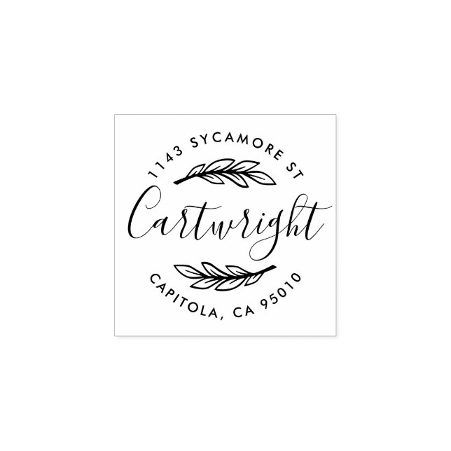 Anpassningsbar Made Elegant Laurel Returadress för Stämpel (Tryck)