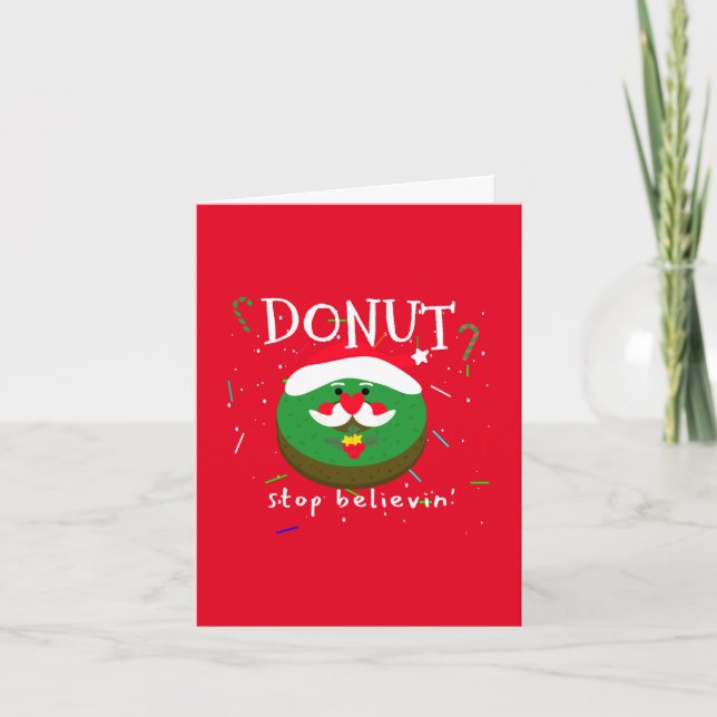 Anpassningsbar Made Funny Donut Santa Helgkort (Framsida)