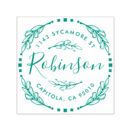 Anpassningsbar Made Rustig Blommigt Returadress av Självfärgande Stämpel