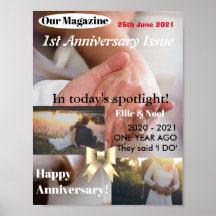 Anpassningsbar Magazine Cover 1-årsdag Poster