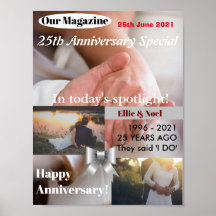 Anpassningsbar Magazine Cover 25-årsjubileum Poste