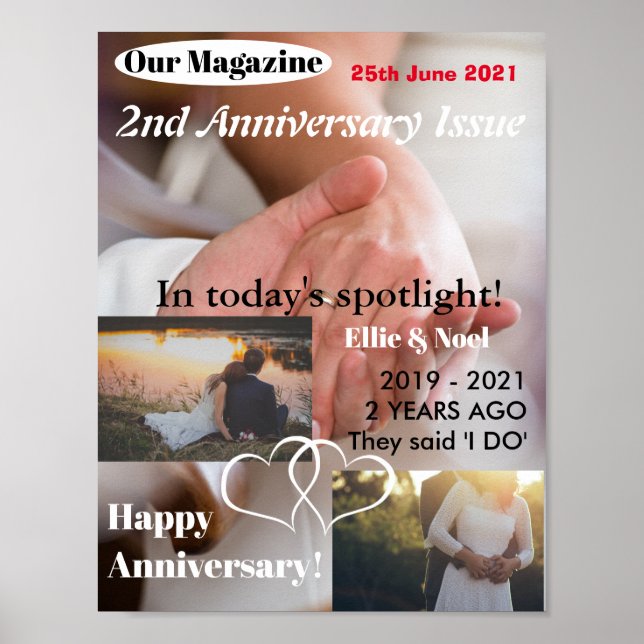 Anpassningsbar Magazine Cover 2-årsdag Poster (Framsidan)