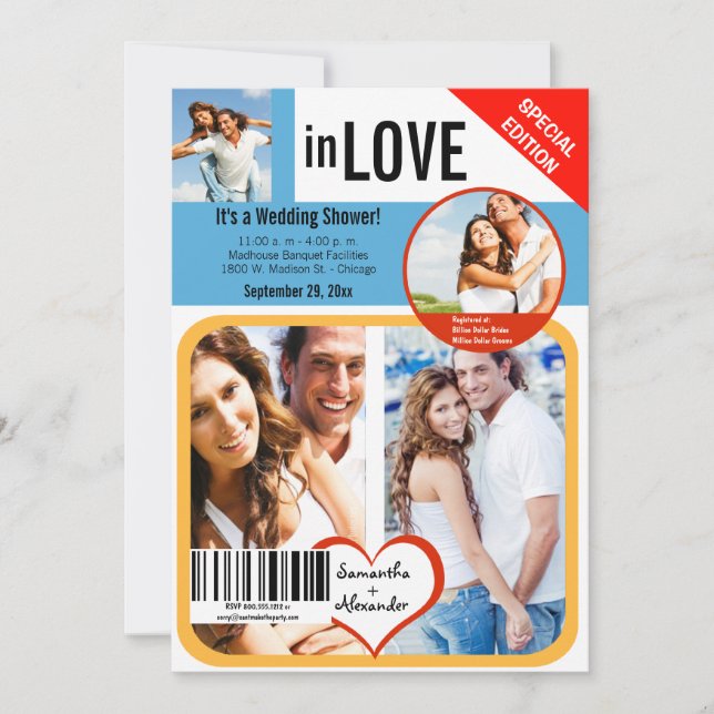 Anpassningsbar Magazine Stil Möhippa Inbjudan (Framsida)