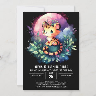 Anpassningsbar Magic Tiger Birthday Inbjudningar