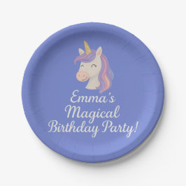 Anpassningsbar Magic Unicorn Birthday Tallrikar