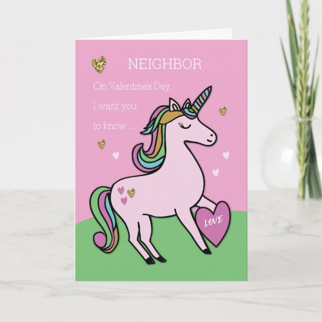 Anpassningsbar, Magic Unicorn Valentine Day Kort (Framsida)