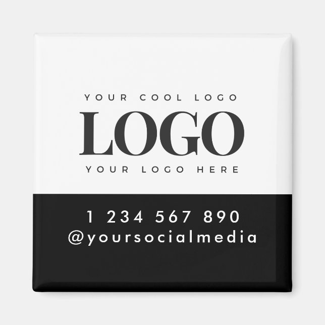 Anpassningsbar Magnet Add Business Logotyp & Socia (Framsidan)