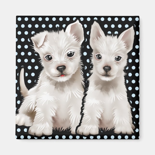 Anpassningsbar Magnet, söta valpar. Magnet (Framsidan)