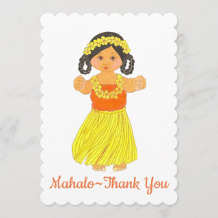 Anpassningsbar Mahalo - Tack~Hawaiian Luau Card Tack Kort