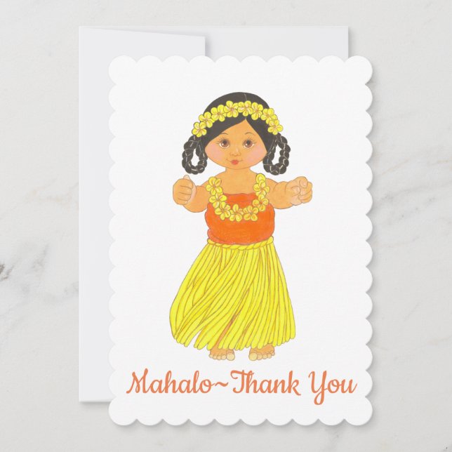 Anpassningsbar Mahalo - Tack~Hawaiian Luau Card Tack Kort (Framsida)