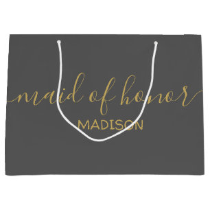 Anpassningsbar Maid of honor Namn Guld Script Gråt