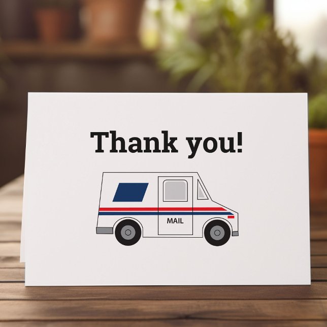 Anpassningsbar Mail Carrier-mappad Tack Kort (Mail Carrier thank you card for customers)