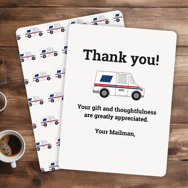 Anpassningsbar Mail Carrier Tack Kort (Mail carrier thank you cards for customers)