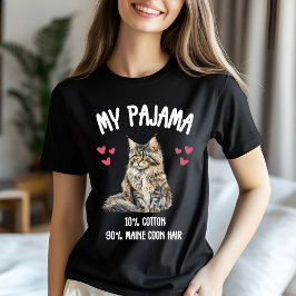 Anpassningsbar Maine Coon Pajama Art T Shirt