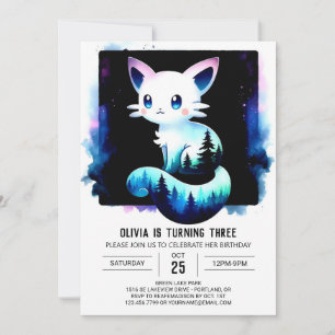 Anpassningsbar Majestic Cat Birthday Inbjudningar