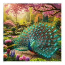 Anpassningsbar Majestic Peacock Wall Poster