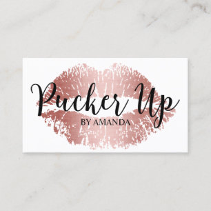 Anpassningsbar Makeup Artist Ro Guld Läppar Salon Visitkort