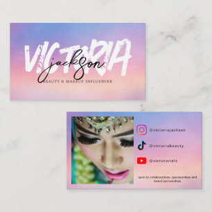 Anpassningsbar Makeup Influencer Vlogger Iridescen Visitkort