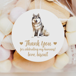 Anpassningsbar Malamute Hund Wedding Favor Sticker Runt Klistermärke