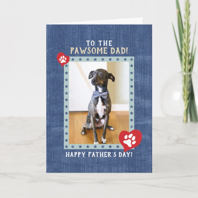 Anpassningsbar Male Hund Photo Fars dag Card - fdm Kort (Framsida)