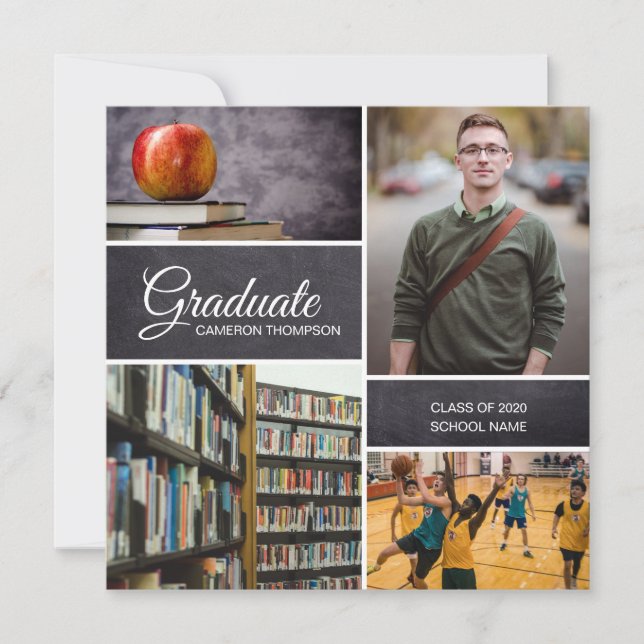 Anpassningsbar Male Photo Collage Class of 2020 St (Framsida)