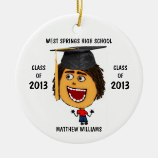 Anpassningsbar Male Student Tecknad Ornament