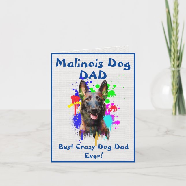 Anpassningsbar Malinois Pappa Hund Best Crazy Hund Kort (Framsida)
