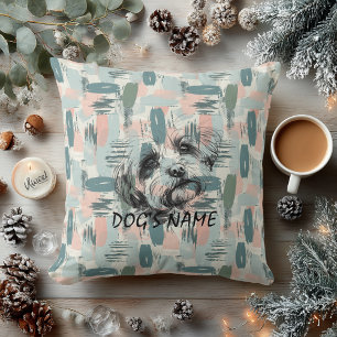 Anpassningsbar Maltesiska Porträtt Pillow-Abstrakt Kudde