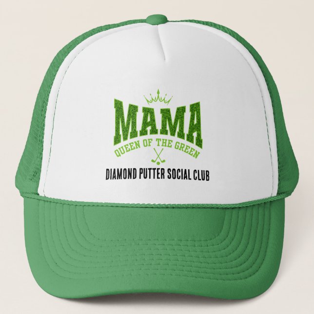 Anpassningsbar MAMA QUEEN OF THE GREEN Dam-Golf Keps (Framsida)