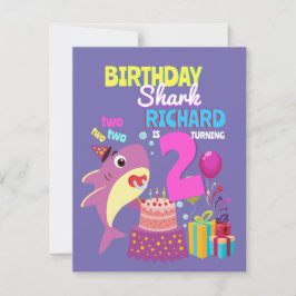 Anpassningsbar Mamma Aunty Pappa pappa Shark Birth Inbjudningar