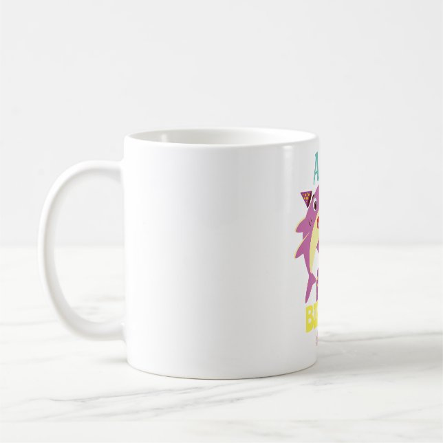 Anpassningsbar Mamma Aunty Pappa pappa Shark Birth Kaffemugg (Vänster)
