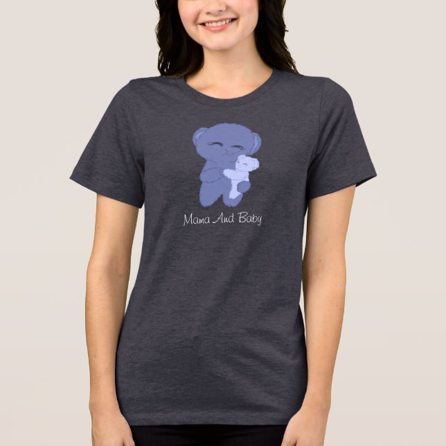 Anpassningsbar Mamma Bear & Baby Bear T-Shirt (Framsida)