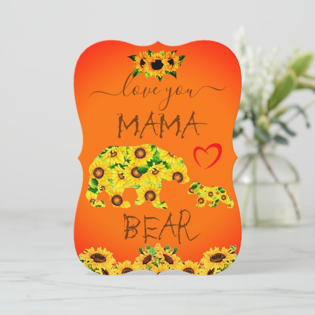 Anpassningsbar MAMMA Bear-solrosdagen Mamma-födels (Stående Fram)