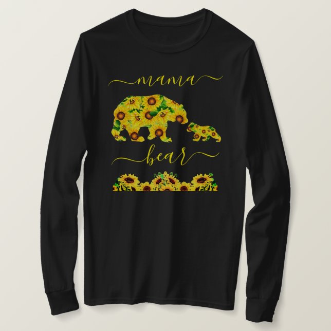 Anpassningsbar MAMMA BEAR Sunblommor Mamma Kvinnor T Shirt (Design framsida)