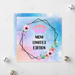 Anpassningsbar MAMMA BEGRÄNSAD EDITION Krona Cute Julkort
