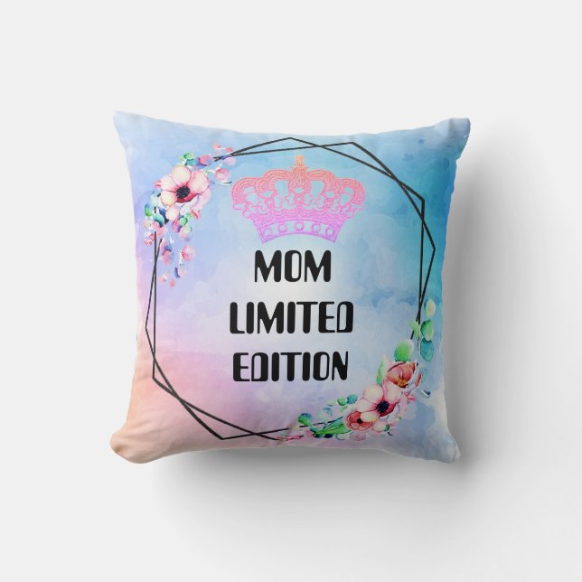 Anpassningsbar MAMMA BEGRÄNSAD EDITION Krona Cute  Kudde (Framsida)