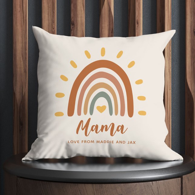Anpassningsbar Mamma Boho Modern Snyggt Rainbow So Kudde (Skapare uppladdad)