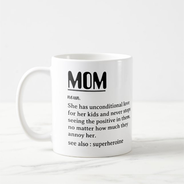 Anpassningsbar Mamma-definition för Mors dag Kaffemugg (Vänster)