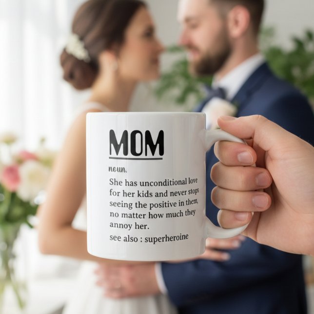 Anpassningsbar Mamma-definition för Mors dag Kaffemugg (Custom Mom Definition Funny Mother’s Day Typograph Coffee Mug)