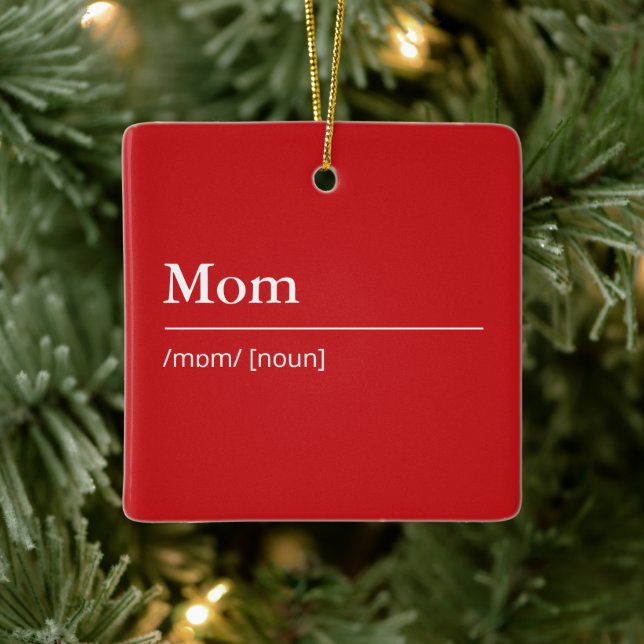 Anpassningsbar Mamma Definition modern röd helgdag Julgransprydnad Keramik (Träd)